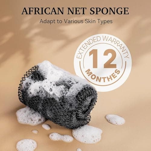 African Shower Net Sponge with Knotted Design – Exfoliating Afro Bath Mesh Scrubber – 2-Pack Body Wash Net for Deep Cleansing, Suitable for Most Skin Types & Back Washing - Thumbnail 5