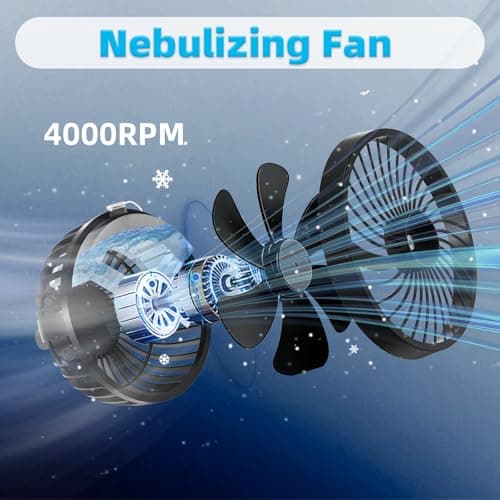 XKV Car Fan 5V Portable Auto Cooling Misting Fan Dual Head Rotatable USB Vehicle Fans 2 Speeds Strong Wind Electric Air Circulation Fans for Car Dashboard Truck SUV Sedan RV Van Boat Golf Cart - Thumbnail 2