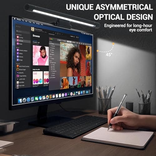 PROSmart Monitor Light Bar, Computer Monitor Lamp, 250LM No Glare Eye-Care LED Screen Bar, Fit for Curved/Flat Monitor, USB Reading Screenbar for Home/Office/Work/Game - Thumbnail 3