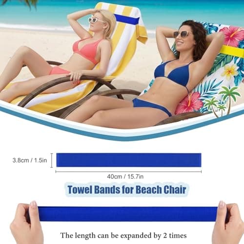 Exqusdy 2 in 1 Sand Remover for Beach + Elastic Towel Bands for Cruise Chair – Powder Puff with Talc-Free Formula, Windproof Holder for Pool & Vacation Must Haves, Toddler Friendly - Thumbnail 5