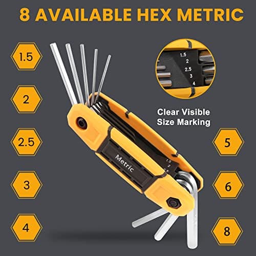 MULWARK 25 pcs Folding Allen Wrench Set | Metric & Standard SAE - Key Tool 3 Pack Portable Hex for Basic Home Repair and General Applications - Thumbnail 5