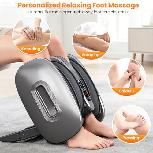 Foot Massager, Electric Shiatsu Foot and Leg Massager with Heat and Cooling, Deep Kneading Foot Massage Vibration , Adjustable Mode & Intensity, Timer Auto Shut-Off, Home Relaxation Gift for Men Women - Thumbnail 2