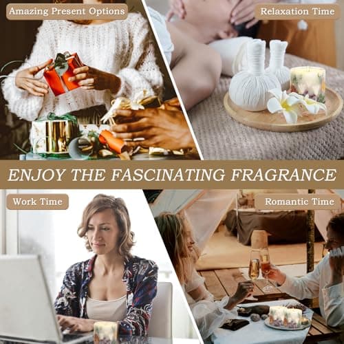 Youkali Scented Candles for Women,Burning Natural Soy Wax candles for home scented,Natural Pillar Candle with Dried Flowers - Mothers Day Candle for Mom for Home Decor and Relaxation (Lavender Floral) - Thumbnail 6