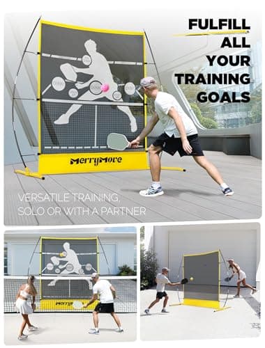 MerryMove Pickleball Practice Rebounder Net: Pickleball Rebounder or 6FT Mini Pickle Ball Net Portable for Outdoor Driveway Backyard and Indoor Garage - 2in1 Trainer for Dink Volley Training - Thumbnail 6