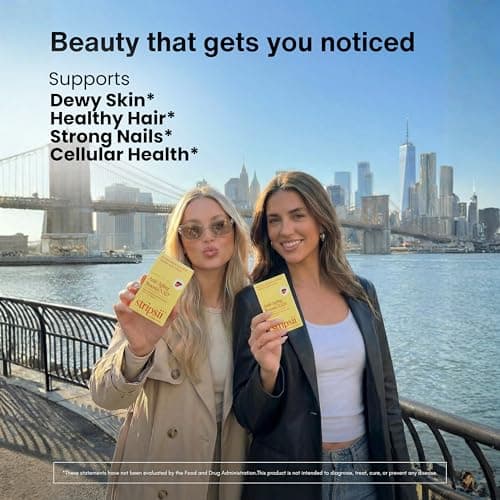 Stripsii NAD+ Strips (30 ct) – Skin Glow, Healthy Hair & Strong Nails Support – Collagen, Hyaluronic Acid & Biotin – Fast-Absorbing Oral Dissolving Supplement – Tropical Flavor, No Sugar, Made in USA - Thumbnail 6