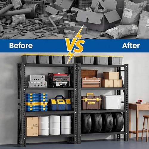 Lionhon Heavy Duty Garage Shelving, 36" W x 16" D x 71" H, 3000 LBS Capacity, 4-Tier Adjustable Metal Storage Shelves, Reinforced Steel Storage Rack for Garage, Basement, Utility Room - Thumbnail 6