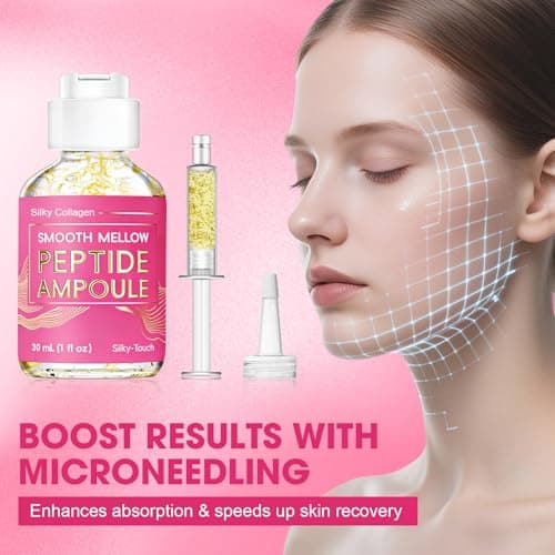 Deep Collagen Silk Peptides Facial Ampoule – Intensive Firming & Hydrating Face Serum with Multi Peptides, Hydrolyzed Collagen, Hyaluronic Acid & Squalane for Plump-Looking Skin, 1 fl oz - Thumbnail 3