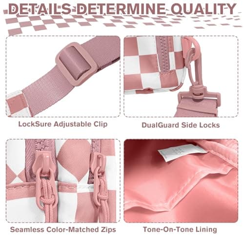 WOOMADA Checkered Women's Sling Bag - Stylish Small Backpack Crossbody Chest Bag & Fanny Pack Purse - Thumbnail 6