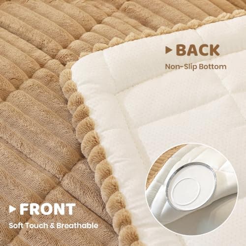 Royhom Couch Cover for Dogs Washable, Soft Thick Pet Couch Covers for Sofa, Pawcart Couch Protector Pet Friendly, Furniture Covers Dog Mat for Couches and Sofas (Khaki, 27.6 x 59 Inch) - Thumbnail 5