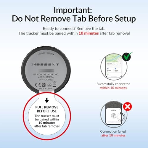 MSEBENT Tracker Tag - 2 Pack [Apple MFi Certified] Bluetooth Trackers Works with Apple Find My (iOS Only) - IP67 Waterproof Item Finders | Track Keys, Wallet, Luggage, Backpack - Thumbnail 2