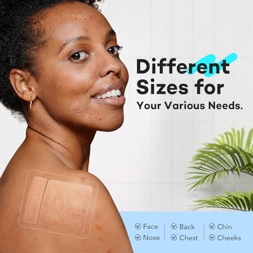 LitBear Large Pimple Patches for Face (6 Sizes 118 Pcs), Big Hydrocolloid Acne Patches, XL Hydrocolloid Bandages for Body, Cheek, Forehead, Chin, Full Face, Back, Nose - Thumbnail 3