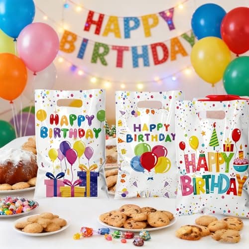 TESKEUP Party Favor Bags for Birthday Goodie Bags - Bulk Treat Gift Bags for Candy, Cookies, Snacks, Happy Birthday Party Supplies Classroom Treats, and Event Gifts (30 Pcs) - Thumbnail 5