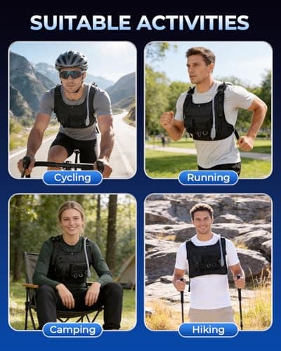 Running Vest with 2L Water Bladder, Hydration Backpack with Adjustable Straps, Lightweught & Breathable Design, Reflective Chest Pack for Men & Women, Ideal for Running and Cycling, Black - Thumbnail 6