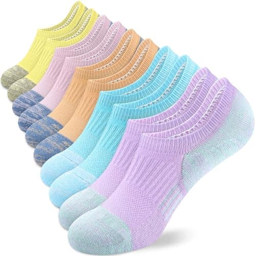 Amutost Womens No Show Socks Running cushion Ankle Footies Low Cut 5 Pairs