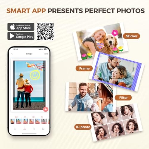 iDPRT 4×6 Photo Printer, Portable Color Picture Printer, Thermal Sublimation Mini Picture Printer, Bundle 108 Sheets Photo Paper & 2 Ribbon Cassette, Photo Printer for iPhone & Android - Thumbnail 4