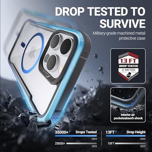 RAPTIC Upgraded Shield 2.0 for iPhone 16 Pro Case with Camera Control Capture Button and Sensitive Buttons, Military Grade 13ft Drop Tested, Gradient Effect Case, 6.3 inch, Blue Gradient - Thumbnail 5