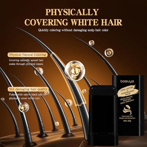 1 Pack Hair Color Stick Brownish Black for Gray Coverage Temporary Hair Dye Wand for Quick Root Touch Up Easy Washable & Non-Damaging Formula - Thumbnail 5