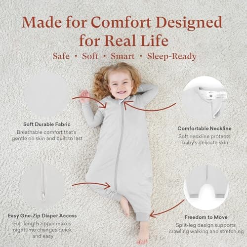 littogoose 1.0 TOG Toddler Sleep Sack with Legs for Early Walkers Wearable Blanket for Tall Walking Toddlers 18–36 Months (3T–4T) - Thumbnail 2