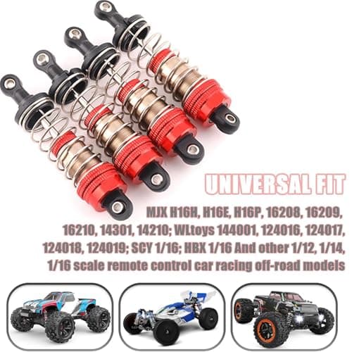 Oil-Fill Shock Absorbers for 1/14 1/16 1/12 RC Cars, 81mm Hydraulic Suspension Kit, DIY Refillable Dampers with Alloy Body, Compatible for MJX, HSP, WLtoys, SCY, FMS, Traxxas (Oil Not Included) - Thumbnail 3