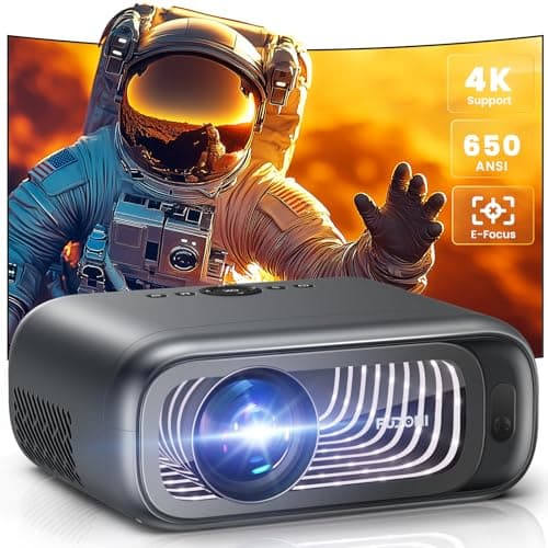 [Electric Focus/Auto Keystone] Projector with WiFi and Bluetooth, 650ANSI Native 1080P Outdoor Movie Projector 4K Supported, Max 300'' Display Zoom for iOS/Android/TV Stick/HDMI/USB - Image 1