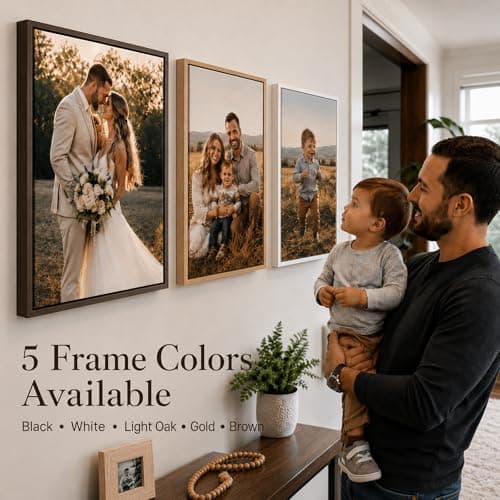 Custom Canvas Prints Personalized with Your Photo for Graduation & Fathers Gifts, Ships Next Day Ready to Hang, Made in USA - Ideal for Wedding, Baby, Family & Pet Memorial Gift (Framed 11x14 Inch) - Thumbnail 4