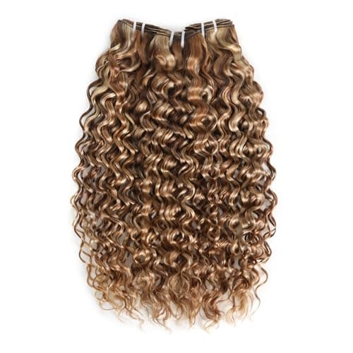 3 Tones 4/27/613 Sun-kissed Blonde Highlight Bundles Human Hair Weave for Black Women Ombre Brown Water Wave Virgin Hair 3 Bundles/Pack 14 16 18 Inch 100g/Bundle - Thumbnail 3