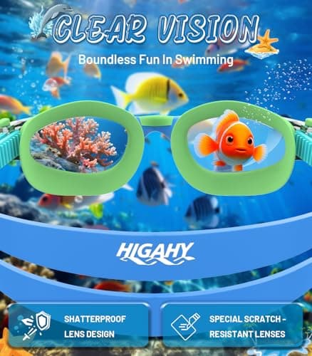 HIGAHY Swim Goggles for Kids 6-14, Anti-Fog UV Protection Clear Swimming Goggles, Leakproof Pool Swim Goggles for Boys Girls - Thumbnail 4