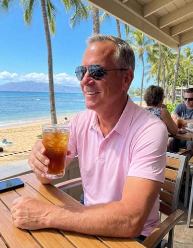 PINSPARK Men's Performance Polo Shirts Quick Dry Golf Shirts Moisture Wicking Active Polos Men Casual Collared Shirt Big and Tall 3XL Pink - Thumbnail 5