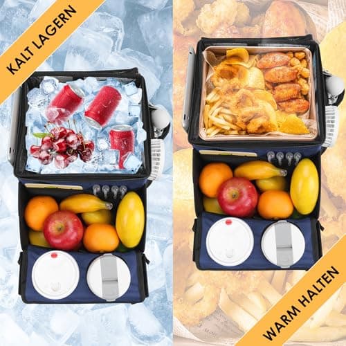 Car Seat Organizer, Backseat Car Organizer with Cup Holder Tray and Storages for Kids and Adults, Portable Travel Cooler for Car for Front or Back Seat Passenger Organizer Ccompartment (Navy Blue) - Thumbnail 4