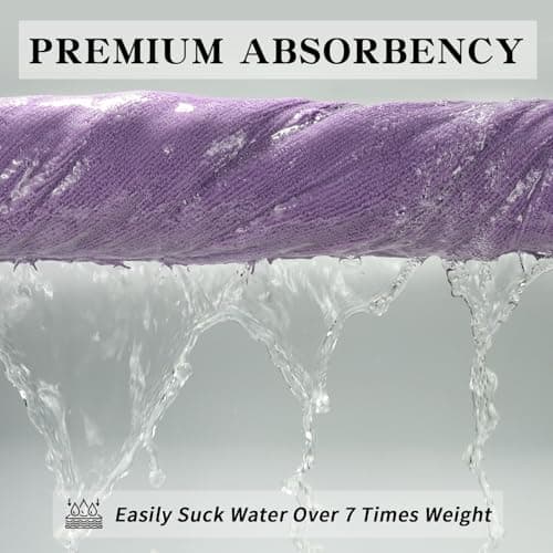 Inner Wish Women's Soft Terry Cloth Bathrobe - Ultra Absorbent Quick Dry Kimono Robe for Shower,Spa,Home，Light Purple，L/XL - Thumbnail 2