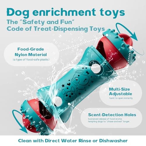 knitly Interactive Dog Toys, Adjustable Treat Dispensing Toy to Keep Them Busy, Dog Enrichment for Brain Stimulation & Cognitive for Puppy Puzzle to Reduce Boredom-Ideal Gift for All Dogs(Rigid Nylon) - Thumbnail 6