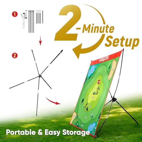 MerryMove Golf Chipping Game Set: Portable Indoor & Outdoor Sticky Golf Games Fun, Family Backyard Yard Golf Target Game Set (Golf Club Not Included) - Thumbnail 2