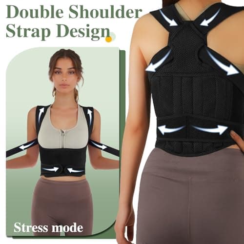 Posture Corrector for Women - Back Brace, Adjustable & Breathable - Upper Back Pain Relief, Shoulder Straightener - Improves Posture, Corrects Hunchback - Ideal for Office, Daily Wear & Exercise - Medium - Thumbnail 5