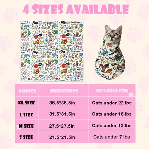 JPTECY Cat Wrap for Cutting Nails Large Size 27.5in Self-Adhesive Cat Grooming Wrap Cat Nail Clipper Hammock Soft Cat Restraint Bag for Nail Clipping Cat Grooming Supplies(Under 13lbs) - Thumbnail 3