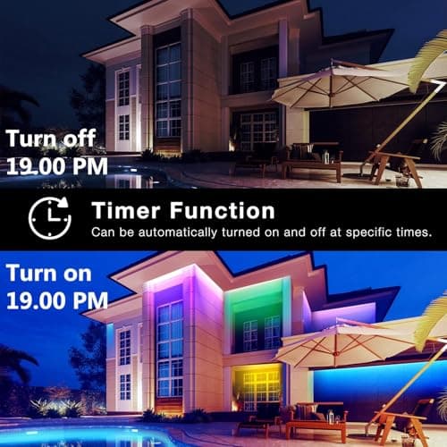 DAYBETTER 100ft Outdoor LED Strip Lights, Waterproof, IP67 Outdoor LED Lights with Remote, Bluetooth APP Control, Color Changing LED Rope Lights for Bedroom, Bathroom, Roof, Balcony, Pool - Thumbnail 5