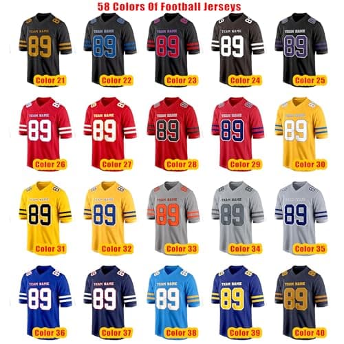 Orange Blue Custom Football Jersey for Women Men Team Clothing Name Number Jerseys Personalized Shirt Youth Kids Customized Football Uniform Fans Birthday Gift - Thumbnail 3