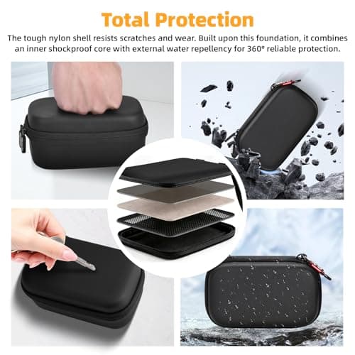 BRDRC Carrying Case for Insta360 Ace Pro 2/Ace Pro Xplore Bundle Kit, Portable Small Storage Bag Hard Shell Battery Travel Case with Wrist Strap Carabiner Insta 360 Ace Pro 2/Ace Pro Accessoires - Thumbnail 3