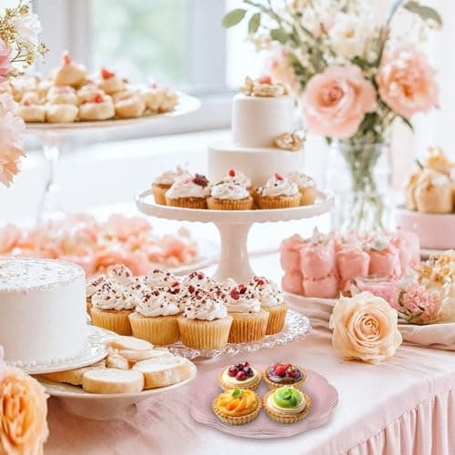 NatNarr 48 Pcs Boho Paper Plates, 4 Colors Gradient Scalloped Paper Plates 9 Inch Brown Disposable Dinner Dessert Plate for Birthday Party Wedding Baby Bridal Shower - Thumbnail 6