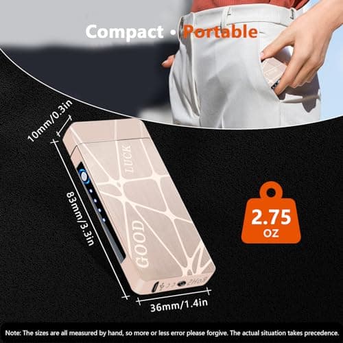 GADATOP Vintage Lighter Rechargeable Arc Flame Cool Design Electric Lighters with LED Battery Indicator and Packaging Box for Camping Hiking Travel Essentials (Charcoal) - Thumbnail 4