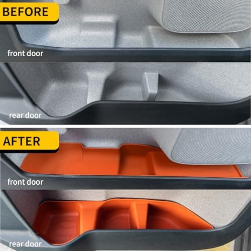 Maxzina Door Side Storage Tray Compatible with 2022-2025 (No for 2026) Ford Maverick Side Door Storage Box Door Organizer Phone Pocket Silicone Front & Rear 4PCS Maverick Accessories (Original Orange) - Thumbnail 2