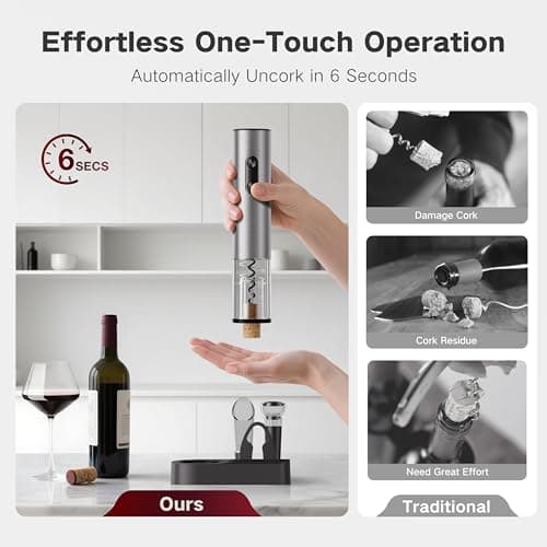 Electric Wine Opener Rechargeable, BABONIR 6-in-1 Wine Gift Set - Thumbnail 2