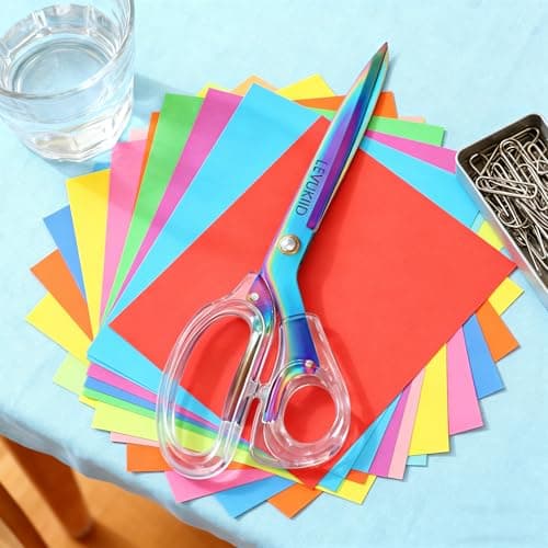 scissors all purpose, Titanium Coated Blades and Ergonomic Clear Handle, Clear Scissors For Office Desk, Modern Design for Craft, Sewing, fabric,Office/Color - Thumbnail 5