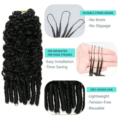 Miracle Knots Human Crochet Hair Burmese Curly 120G 100 Strands 18 Inch NC - Thumbnail 3