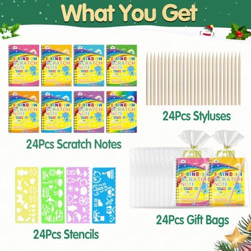 ZMLM 4 Pack Scratch Art Party Favors: Birthday Party Favors for Kids 4-8, Bulk Rainbow Scratch Notebook Paper Pads, Goodie Bags Stuffers Girls Boys Classroom Gifts Crafts Toys Easter Basket Stuffers - Thumbnail 2