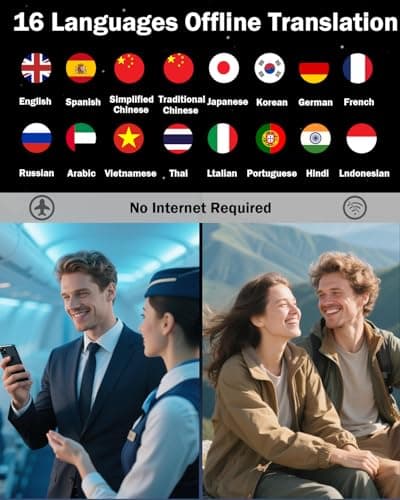 Wooask Language Translator Device, AI Translator Device W09 No WiFi Needed, Two Way Real Time Translator with 144 Languages, Voice/Offline/Photo Translation for Travel, Business, Learning (Grey) - Thumbnail 4