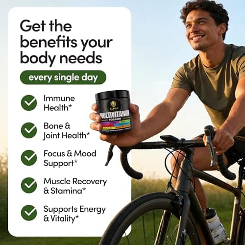 Alpha Tribe Multivitamin for Men with Seamoss Black Seed Oil Ashwagandha Burdock Root, Turmeric Bladderwrack, Vitamin C, Elderberry, Manuka, Yellow Dock | Daily Men's Vitamins and Minerals Supplement - Thumbnail 3