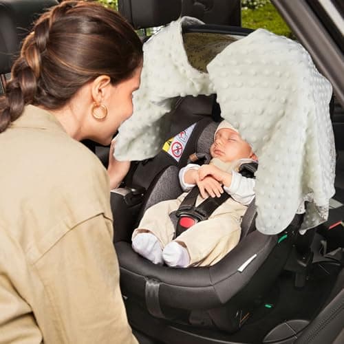YOQIE 2-in-1 Baby Car Seat Cover & Canopy | Mom Nursing Cover, Easy Install Shield | Multi-Purpose for Winter Warmth & Summer Shade - Thumbnail 6