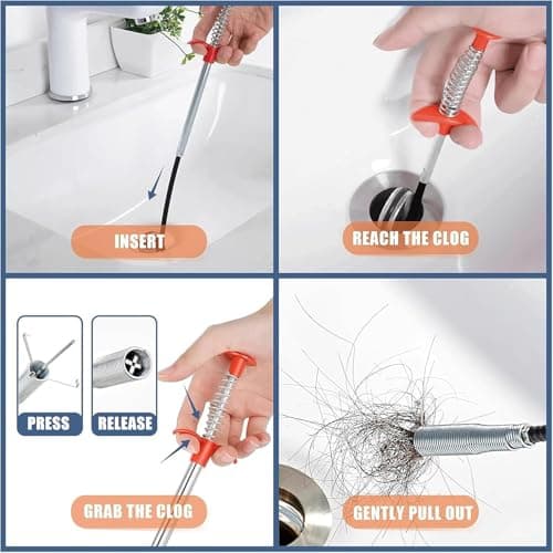 Ehigta 61 inch Drain Snake Flexible Grabber Claw – Toilet Snake Drain Claw for Clog Remover & Pick Up Small Items - Thumbnail 6
