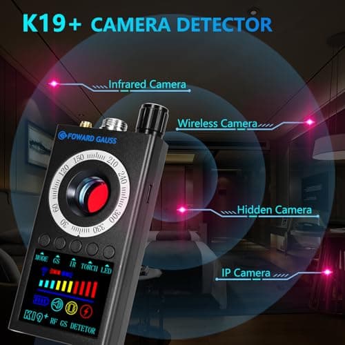 FOWARD GAUSS Hidden Camera Detector Anti-Spy Detector Portable Listening Device Detector Camera Finder Professional Privacy Protector - Thumbnail 3