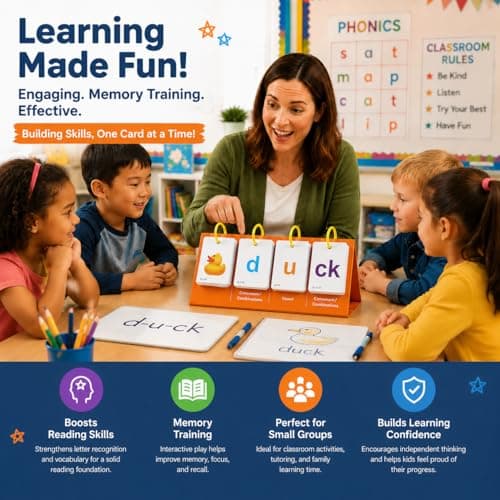 Alened Phonics Flash Cards for Kids 3-8, Sight Words Flash Cards for Kindergarten 1st 2nd 3rd Grade, CVC CVCC CCVC Word Builder, Homeschool & Classroom Phonics Learning Supplies - Thumbnail 4